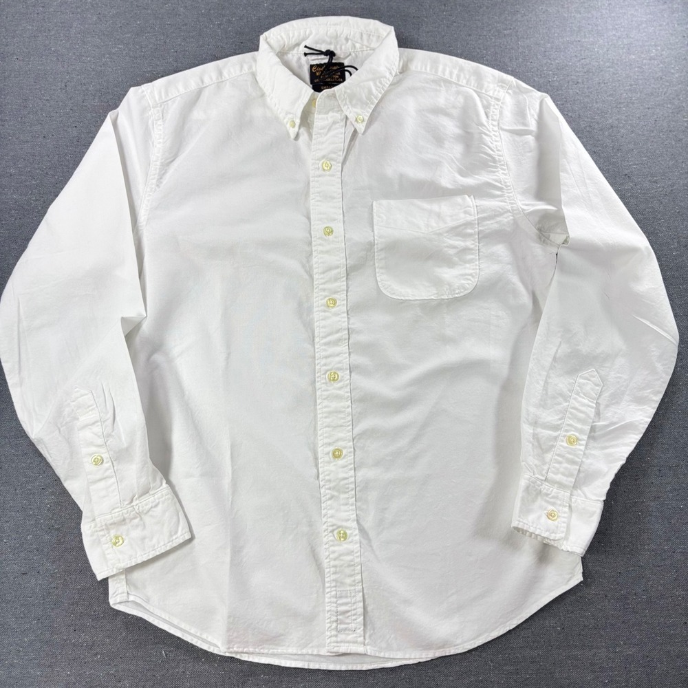 Civilianaire Button Down Shirt Men Small White Long Sleeve Cotton Pocket Classic